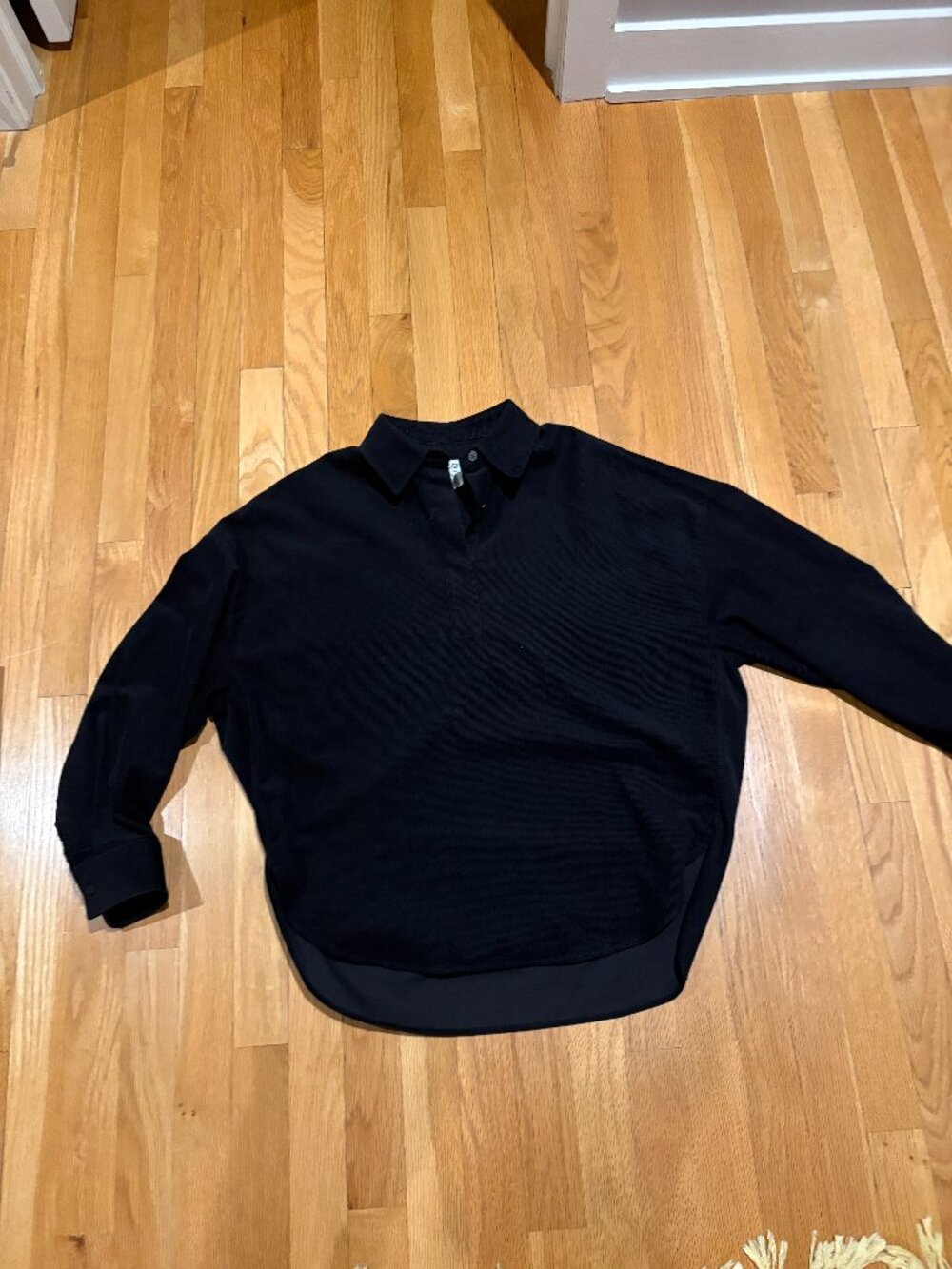 COS Black Courduroy Pull Over Shirt Women's Size 2